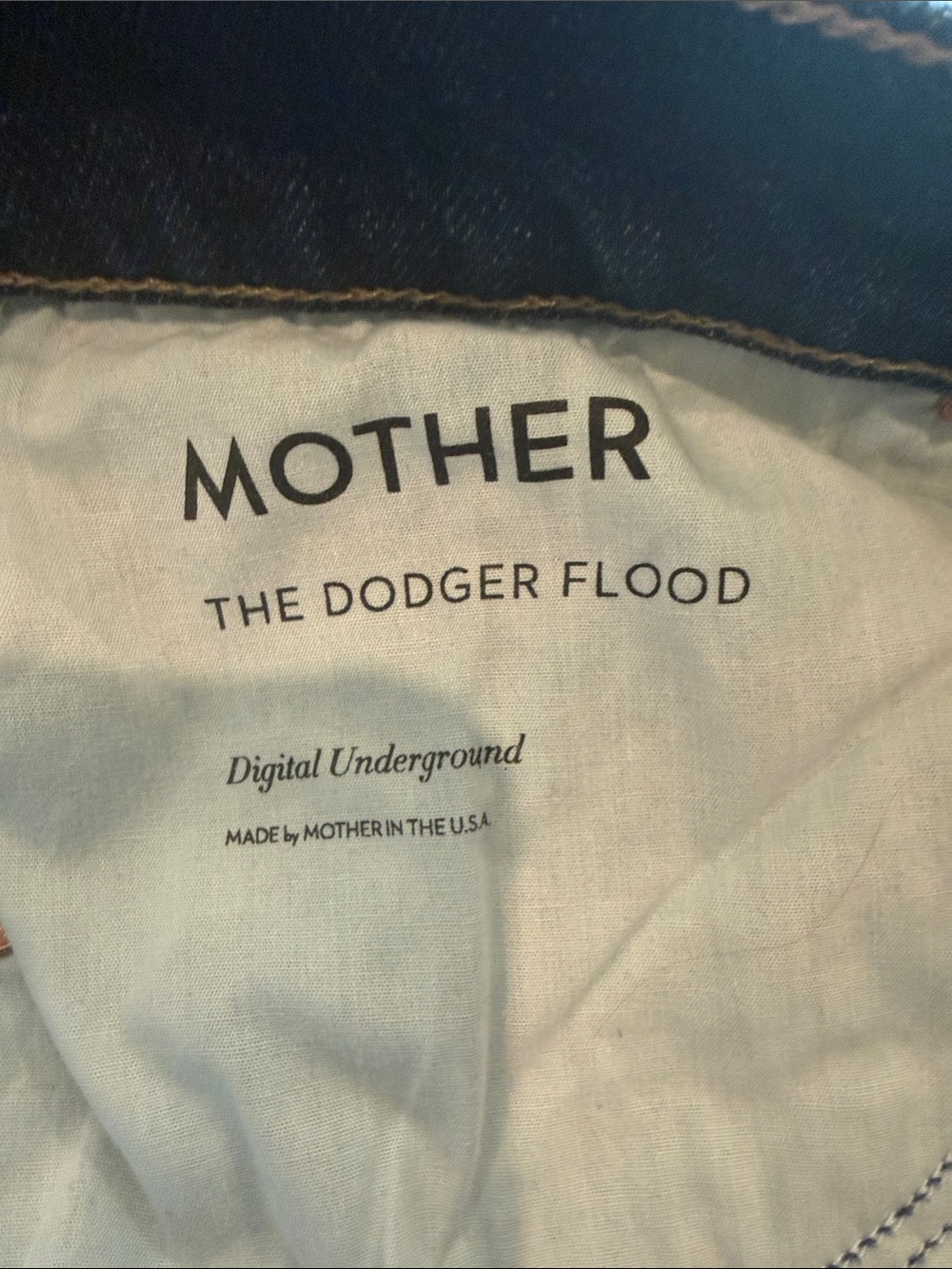 MOTHER The Dodger Flood Jeans in Digital Underground. High Rise Wide Leg 28 - Picture 8 of 9